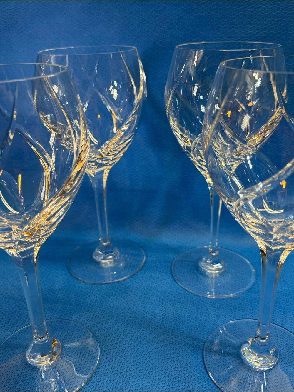 Set of Four Mikasa Olympus Magnum Goblets Crystal Red Wine Glasses or Water.